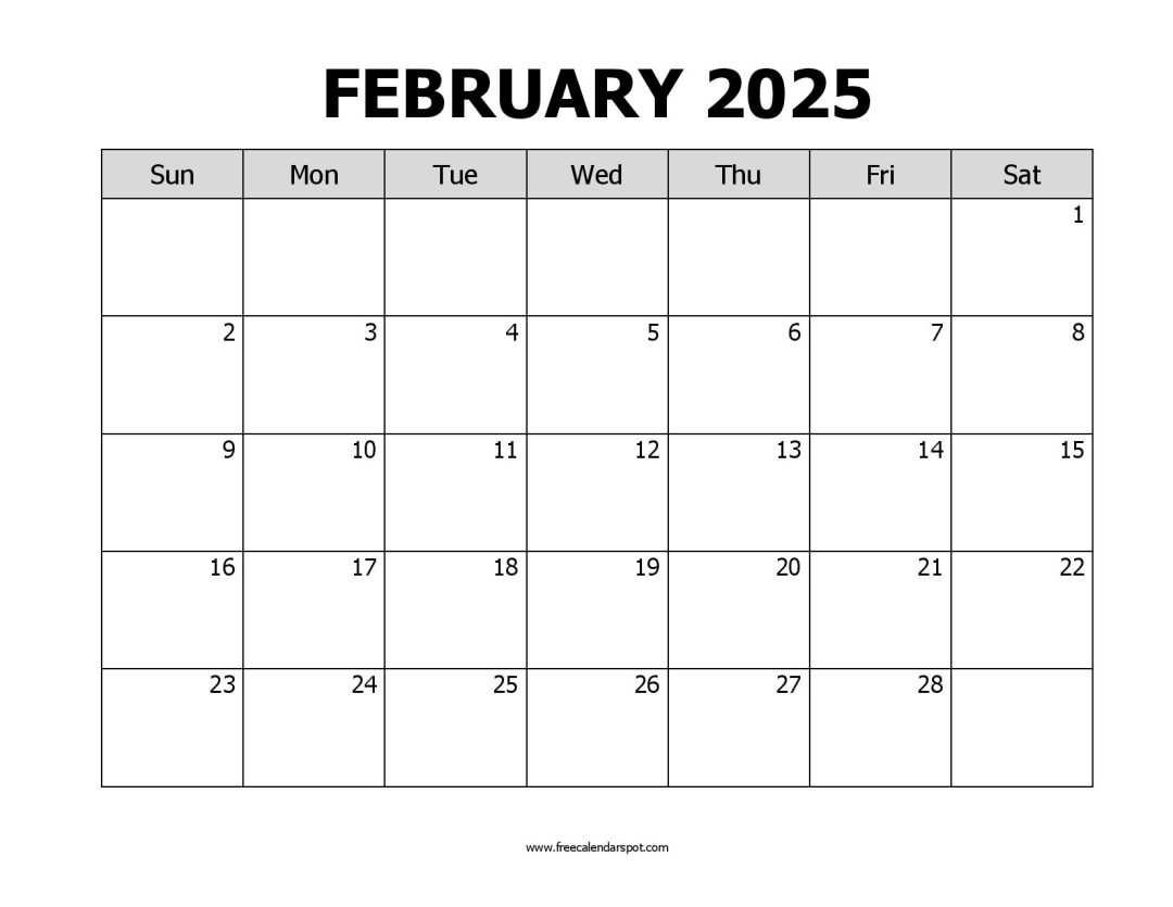 Free February 2025 Calendar Printable PDF, Word