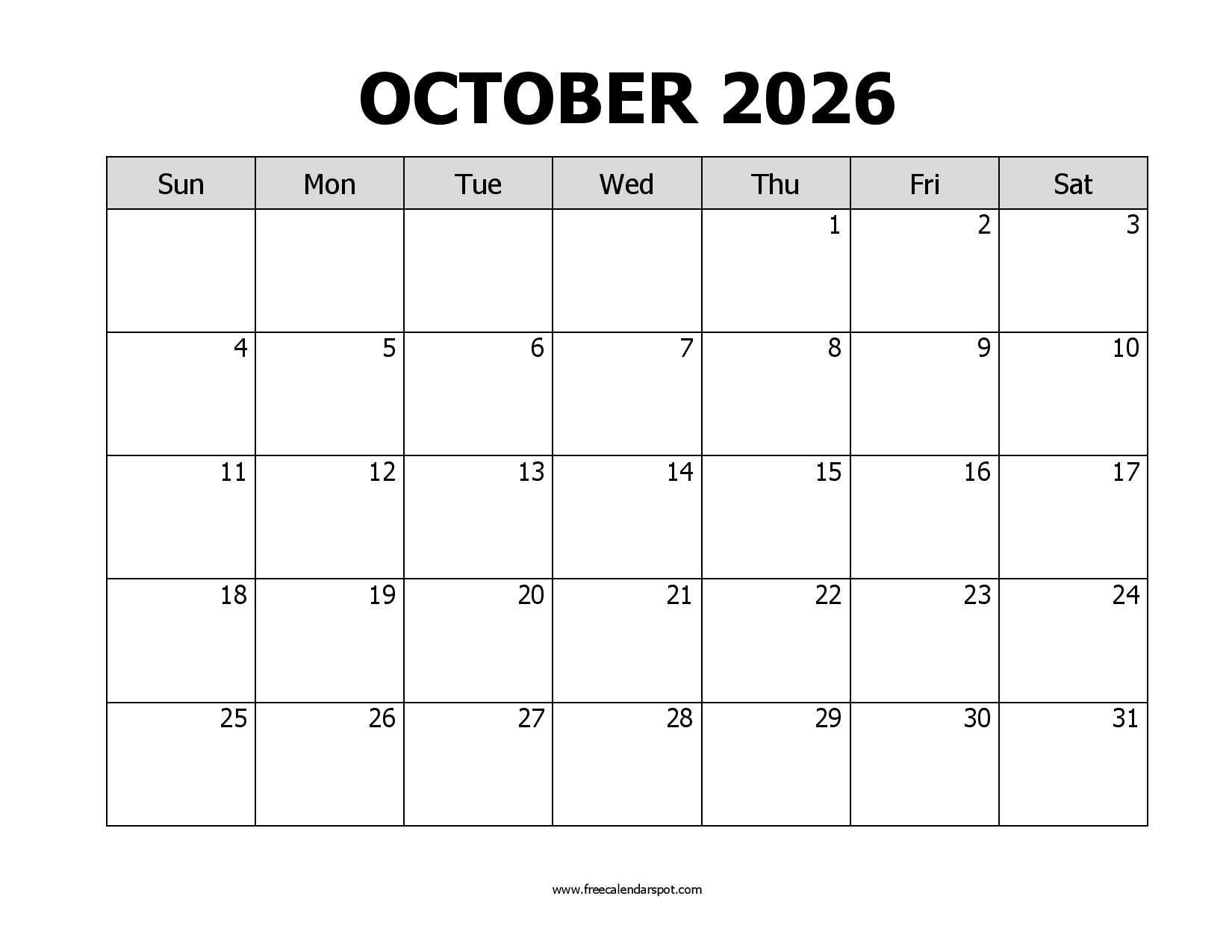 Free October 2026 Calendar Printable PDF Word free-october-2026-calendar-printable-pdf-word