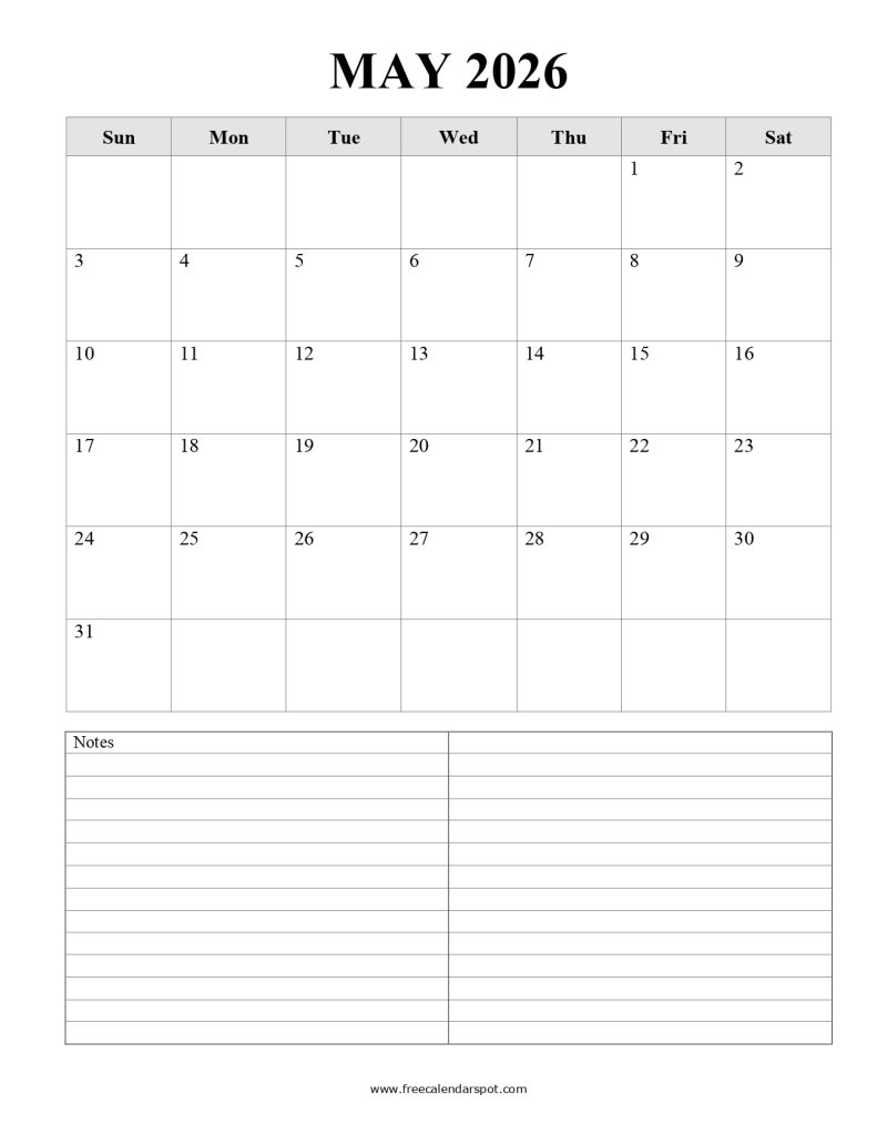 May 2026 Printable Calendar