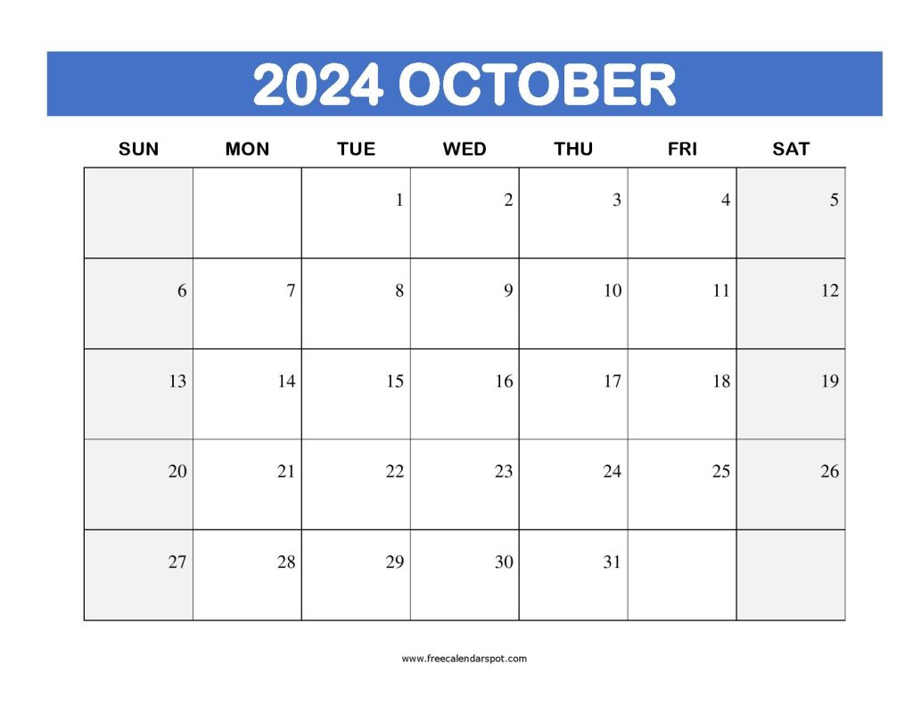 October 2024 Printable Calendar