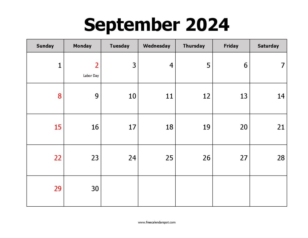 Free September 2024 Calendar Printable | PDF, Word