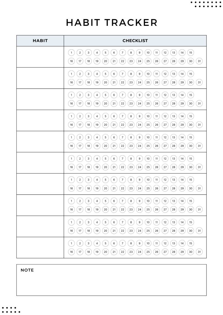 Habit Tracker Planner for Personal Growth