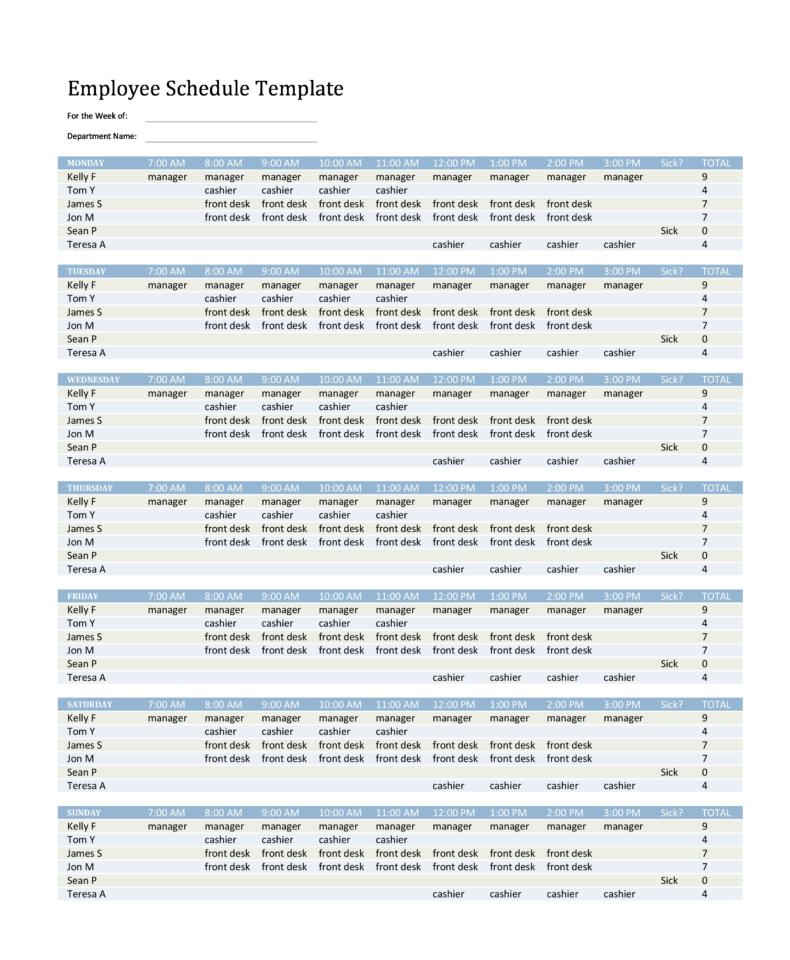 Employee Schedule Template