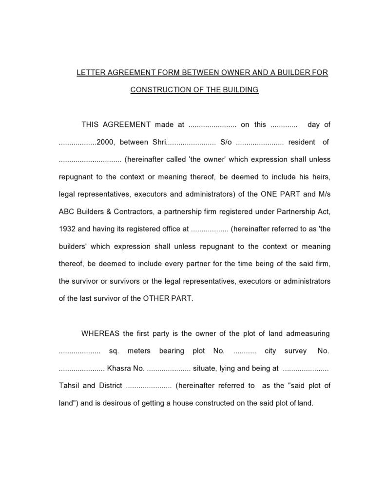 Letter of Agreement Template