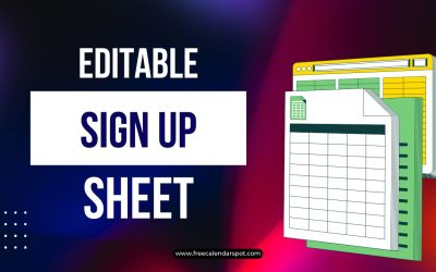 Editable Signup Sheet Template for Events