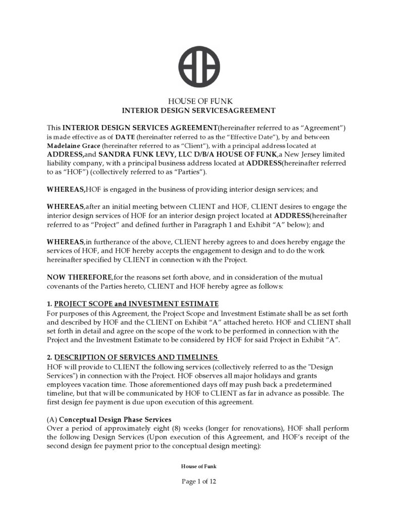 Interior Design Services Agreement